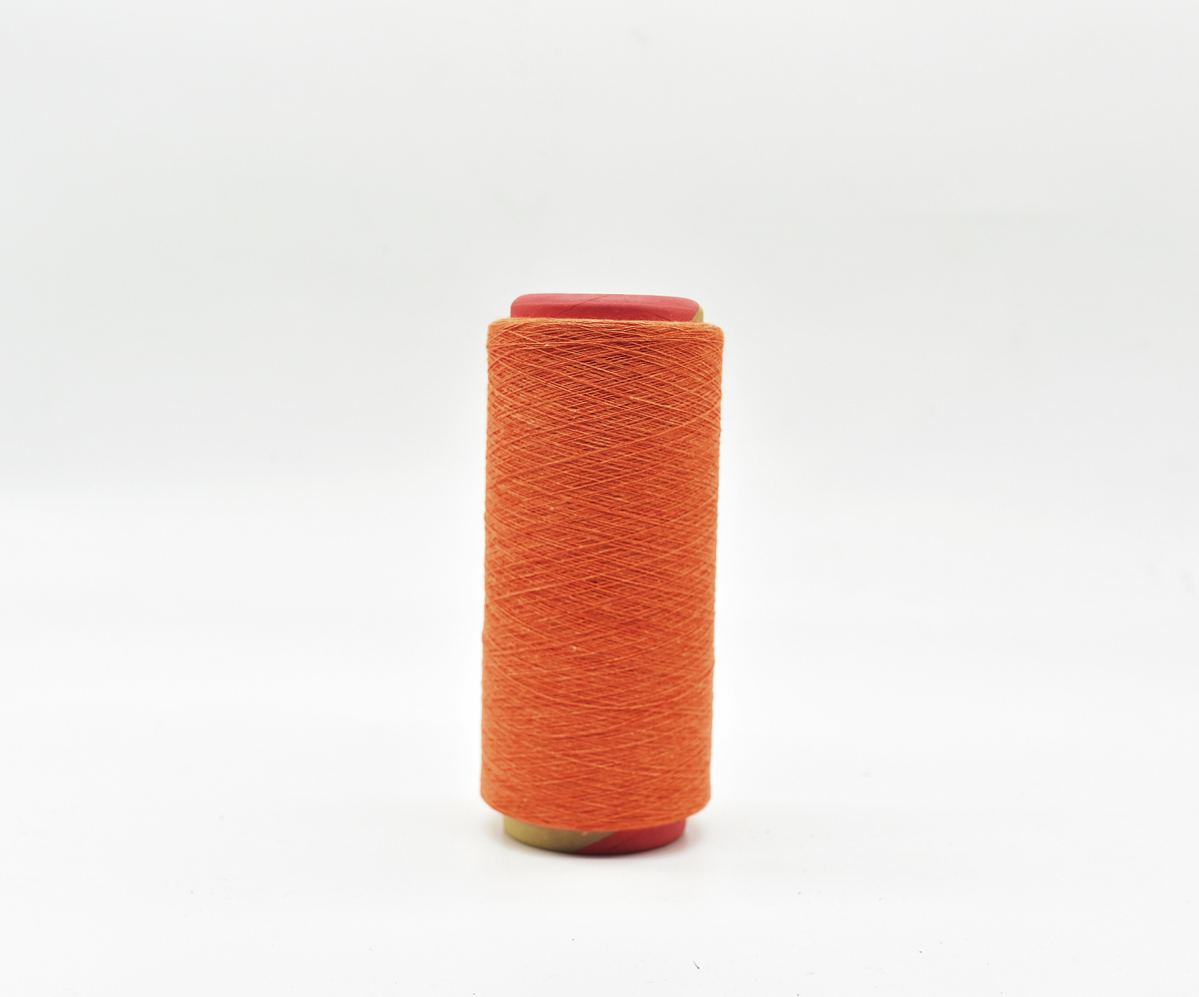 Fio de poliéster de algodão reciclado laranja NE 16s para meias de tricô